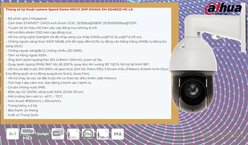 Camera speed dome DH SD49225 HC LA