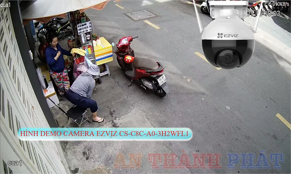 hình demo camera Ezviz xoay 360 CS-C8C-A0-3H2WFL1