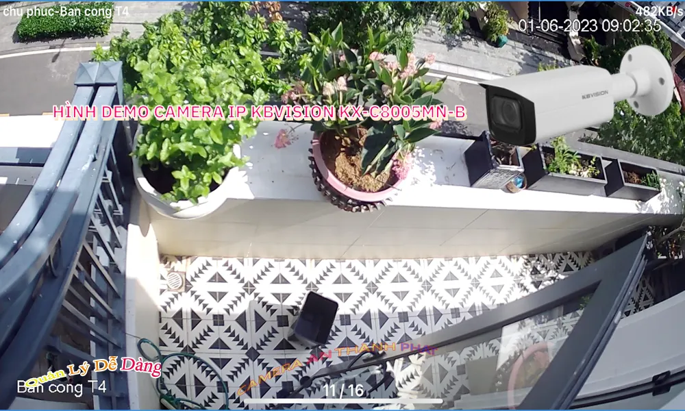 hình demo camera IP Kbvision KX-C8005MN-B