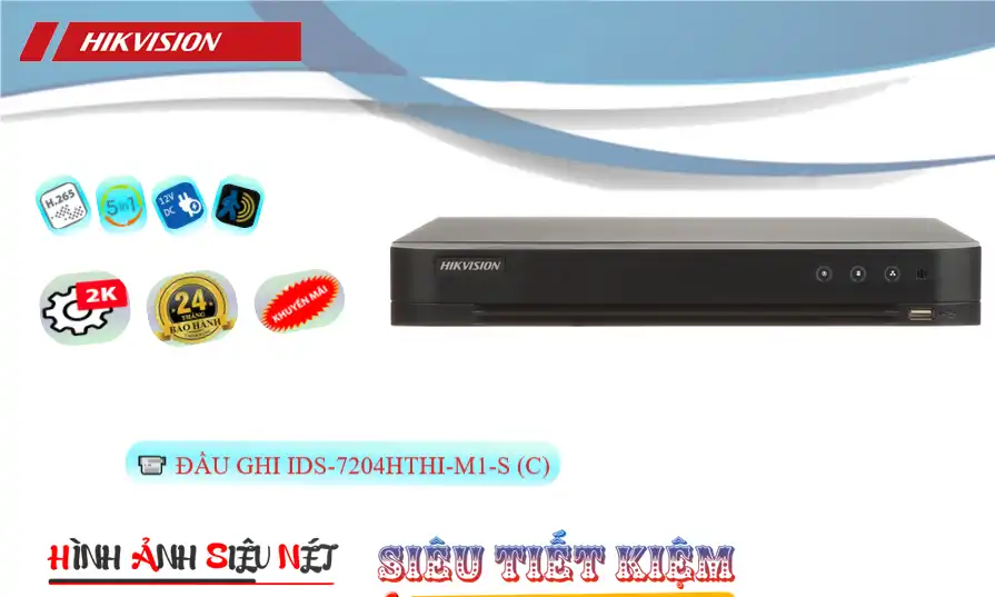 iDS-7204HTHI-M1/S(C)Thiết Bị Ghi Hình Thiết kế Đẹp  Hikvision