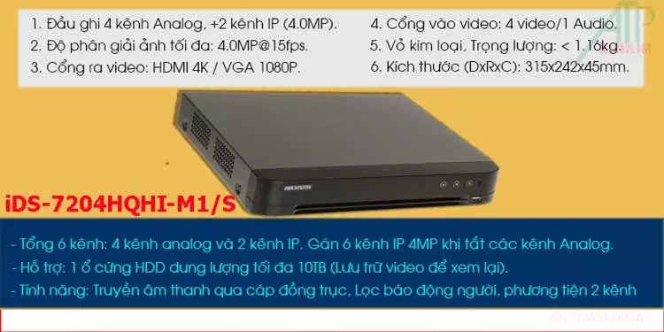Đầu ghi hinh hikvision iDS 7204HQHI M1/S